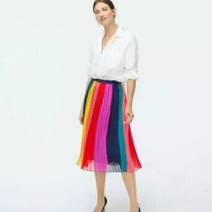 🎉HP🎉 J. Crew Sunburst Rainbow Colorblock Pleated Skirt 00
